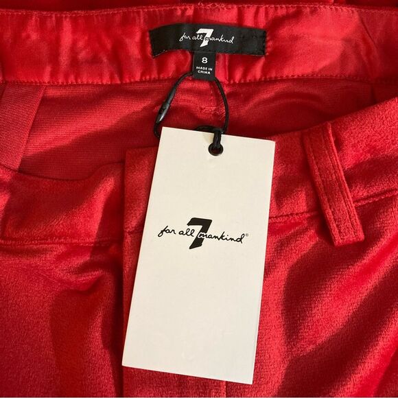 NWT 7 For All Mankind Velour Velvet Bootcut Pants Size 8 High Rise Tuxedo - Picture 7 of 8